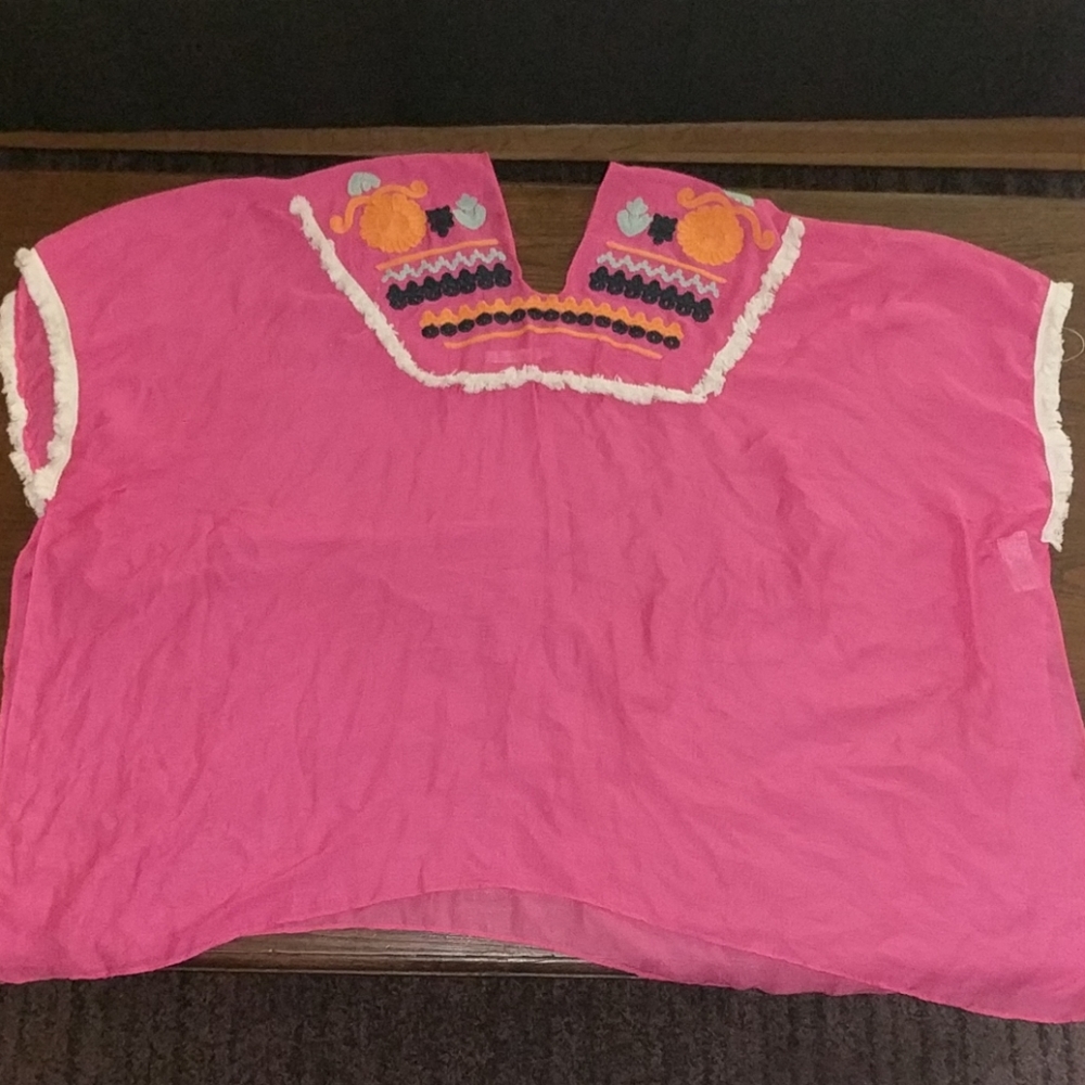 Pink bathing suit cover-up